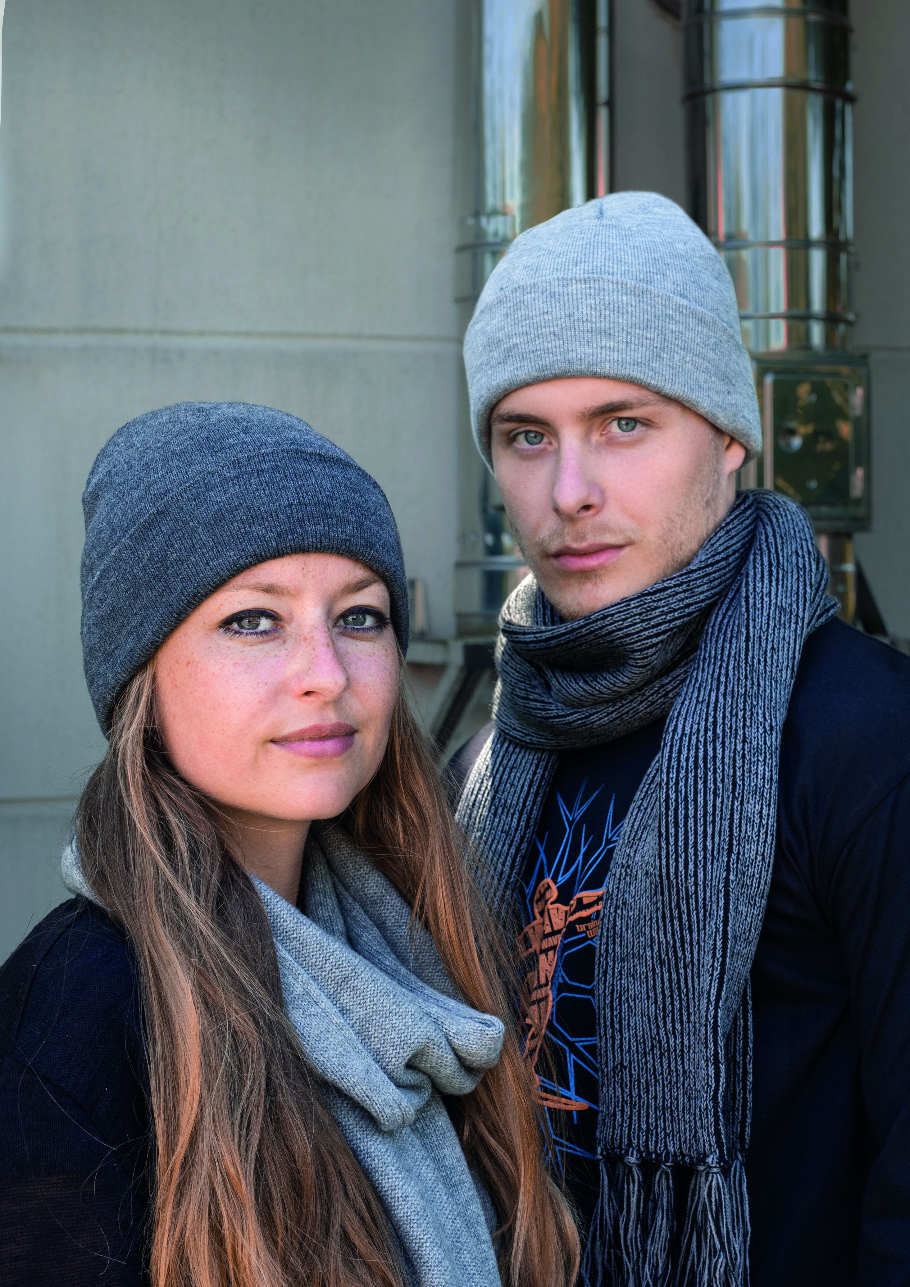 Czapki zimowe z nadrukiem POLYLANA® Cuff Beanie Brain Waves